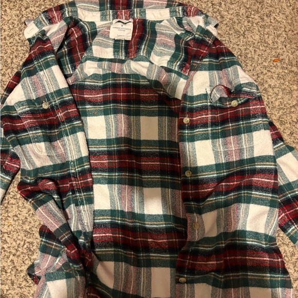American Eagle Outfitters Tops - Women’s Plaid Shirt - Red, Green, and White- American Eagle Outfitters